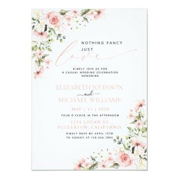 Small Nothing Fancy Just Love Pink Floral Photo Wedding Front View