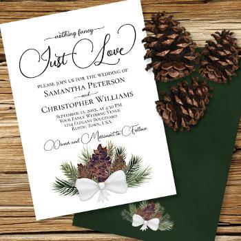 Small Nothing Fancy Just Love Rustic Pinecones Wedding Front View