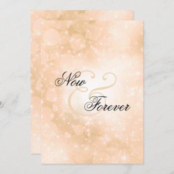 now and forever peach wedding invitation