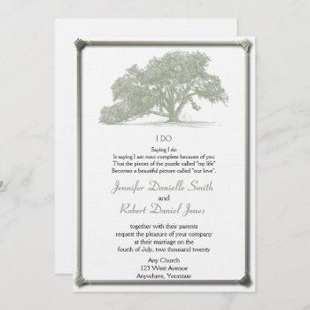 oak tree plantation wedding invitation