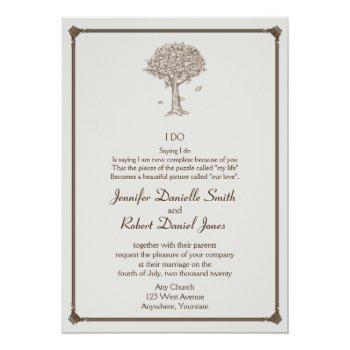 Small Oak Tree Sketch Wedding Front View