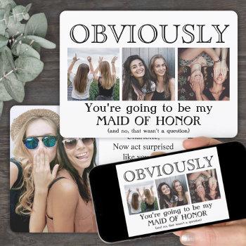 Small Obviously Maid Of Honor Bridesmaid Proposal Funny Front View