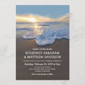 ocean beach seaside summer wedding invitation