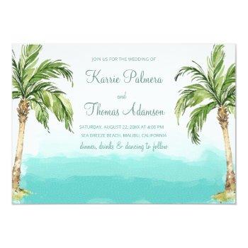 Small Ocean Palms | Watercolor Beach Wedding Front View
