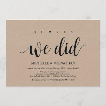 oh yes, we did wedding elopement invitation cards