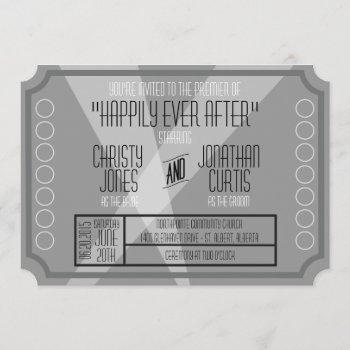 old hollywood ticket style invitation
