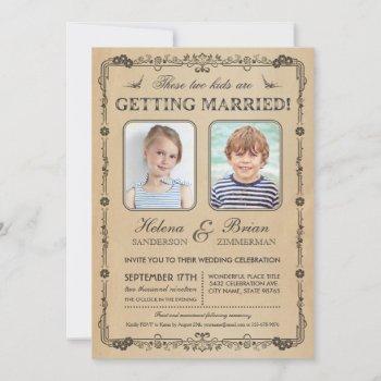 old school photos wedding invitation