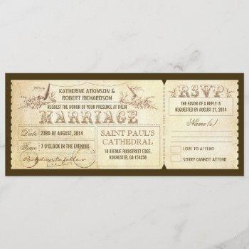 old vintage wedding invitations - tickets & rsvp