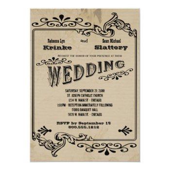 Small Old West Inspired Customizable Wedding Invite Front View