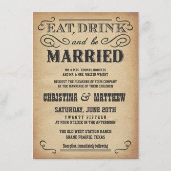 Small Old West Poster Style Rustic Wedding Front View