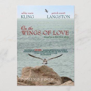 on the wings of love - wedding invitation