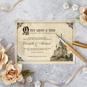 Small Once Upon A Time | Fairy Tale Castle Save The Date Front View