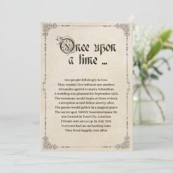 once upon a time fairy tale wedding invitation