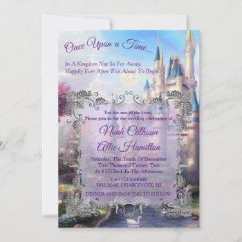 once upon a time fairytale wedding invitation