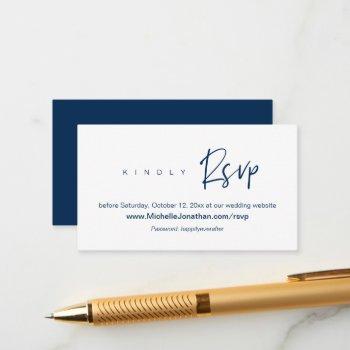 Small Online Rsvp, Wedding Website, Password, Reminder E Enclosure Card Front View