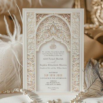 Small Opulent Gold & Cream Muslim Wedding Front View