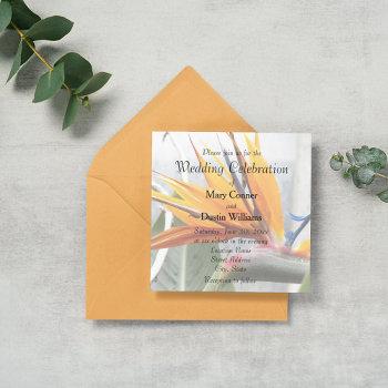 Small Orange Bird Of Paradise Floral Wedding Front View