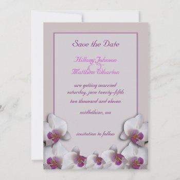 Small Orchids Save The Date Announcement Front View