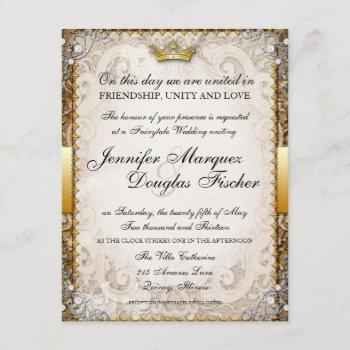 ornate fairytale storybook wedding invitation