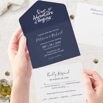 our adventure begins wedding all in one invitation