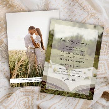 our story continues | storybook photo wedding invitation