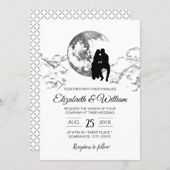 over the moon elegant wedding invitation