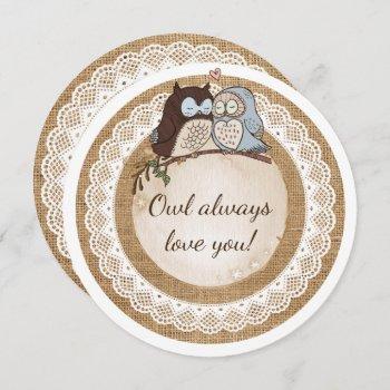 owl always love you casual wedding invitation