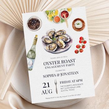 oyster roast elegant coastal engagement party invitation