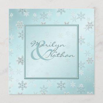 Small Pale Blue Snowflakes Wedding Front View