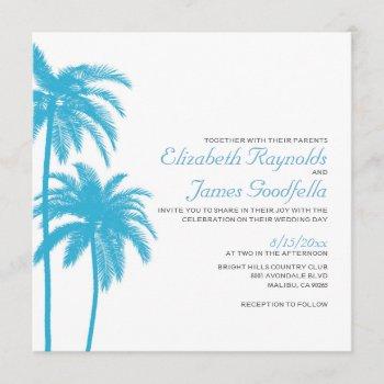palm tree beach wedding invitations