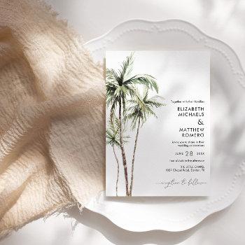 palm tree tropical | minimal simple wedding invitation
