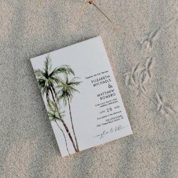 palm tree tropical | minimal wedding photo invitation