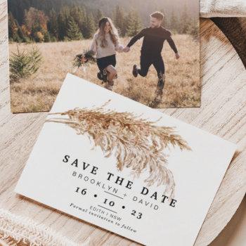 Small Pampas Grass Boho Wedding Save The Date Front View