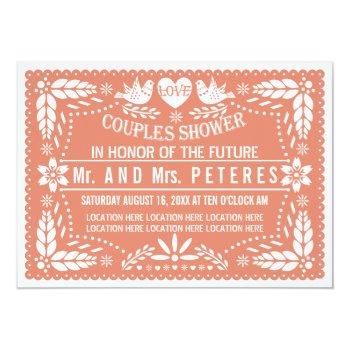 Small Papel Picado Coral Wedding Couples Shower Front View