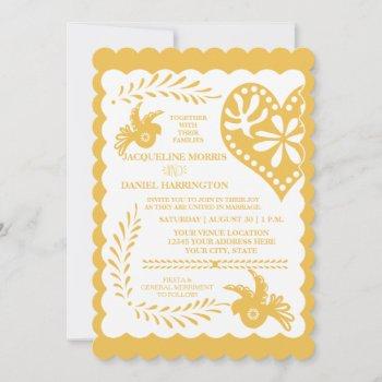 papel picado gold lime fiesta wedding banner theme invitation