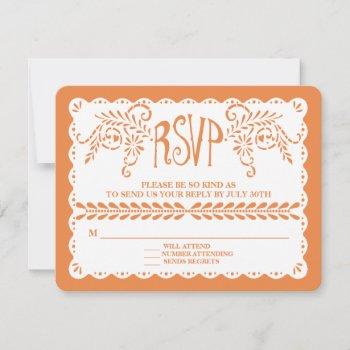 papel picado orange rsvp fiesta wedding banner