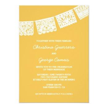 Small Papel Picado Yellow | Wedding Front View