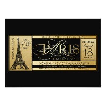 Small Paris Birthday Party  Ticket Front View