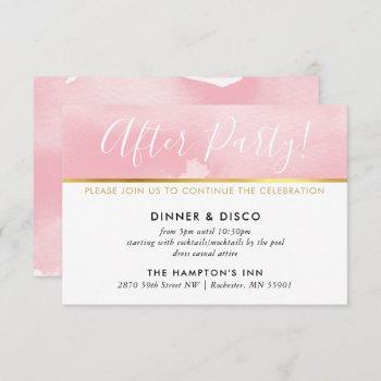 party celebration card gold pretty pink watercolor