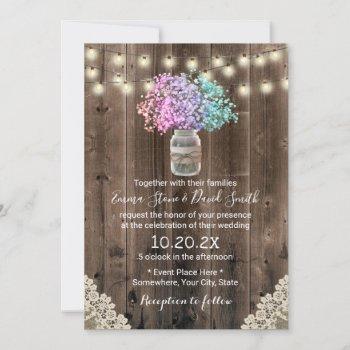Small Pastel Baby's Breath Flowers Rustic Wedding Front View