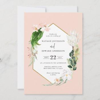Small Pastel Tropical+ Gold Geometric Wedding Front View