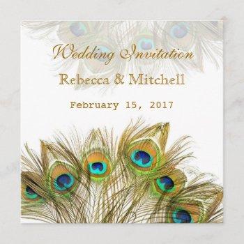 peacock feathers wedding invitation