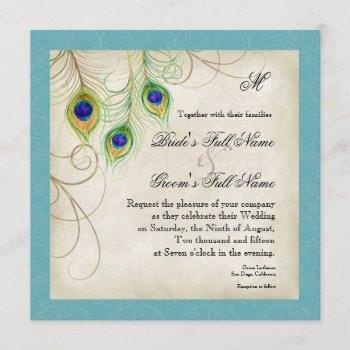 peacock feathers wedding invitation