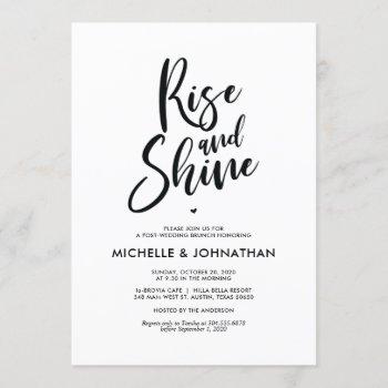 Small Perfect Calligraphy Post Wedding Brunch Invites Front View
