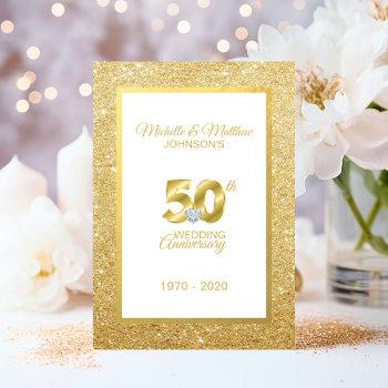 Small Personalized 50th Golden Wedding Anniversary Front View