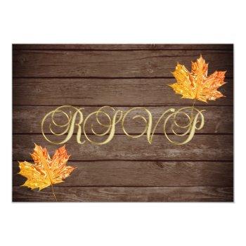 Small Personalized Rustic Wood Country Fall Rsvp Wedding Front View