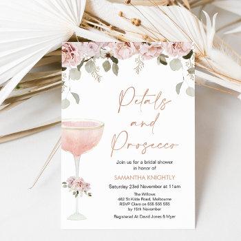 petals and prosecco blush floral bridal shower inv invitation