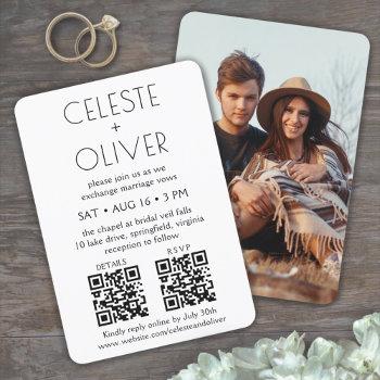 Small Petite Chic Deco All-in-one Qr Codes Photo Wedding Front View