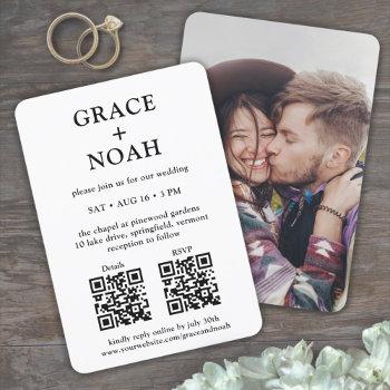 Small Petite & Minimal All-in-one Qr Codes Photo Wedding Front View