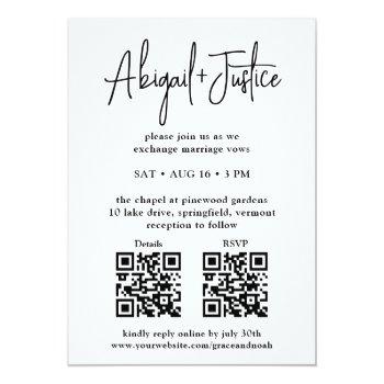 Small Petite Minimal Script All-in-one Qr Photo Wedding Front View